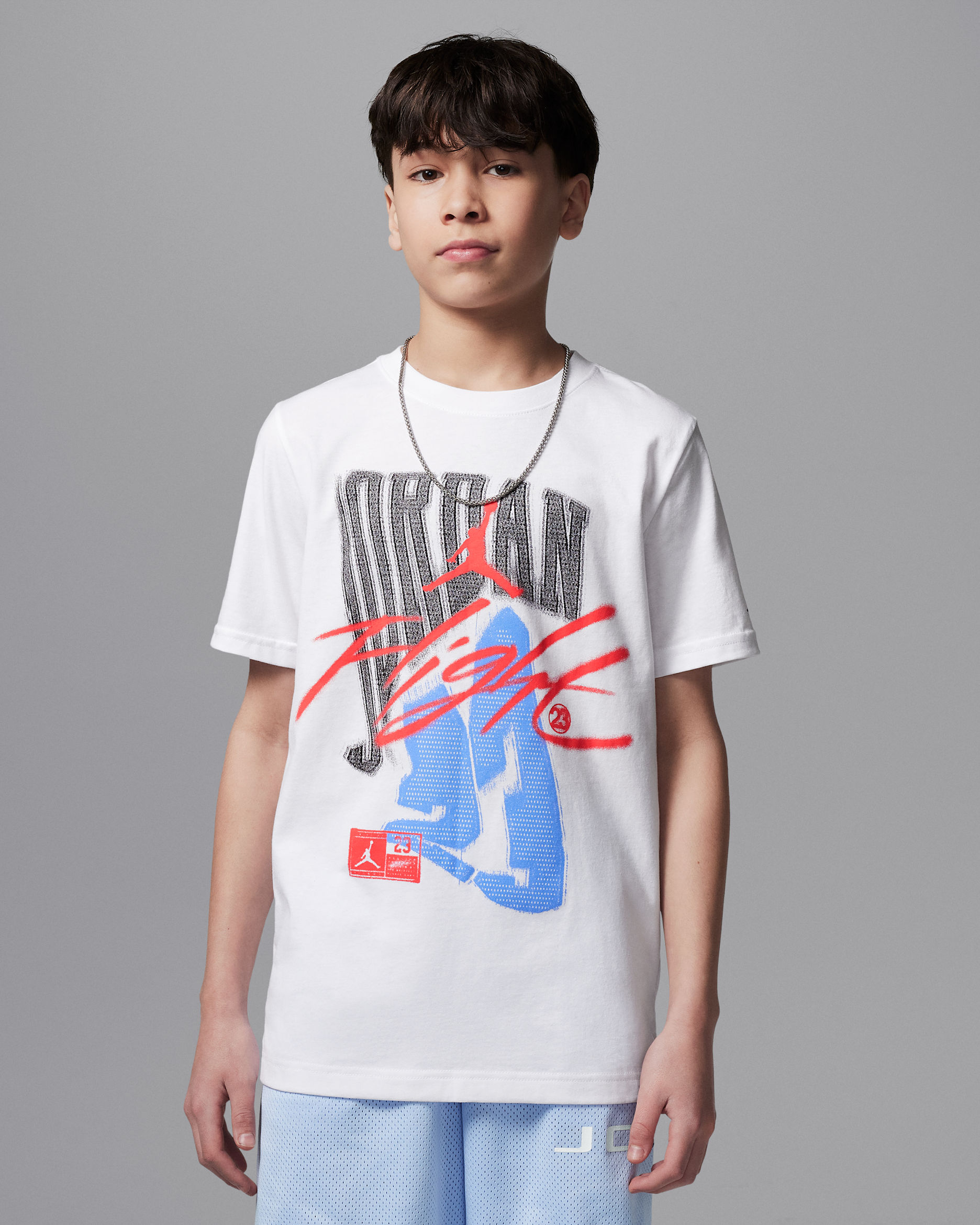 ジョーダン キッズ Tシャツ 半袖 Jordan Flight Fade T-Shirt - White/Red NIKE公式】ジョーダン ジュニア フェイドアウェイ フライト Tシャツ